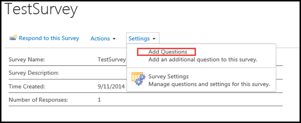 Adding questions to survey