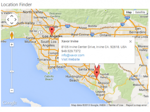 Location Finder lets you define locations along with their details and have these viewed on a map by your users.